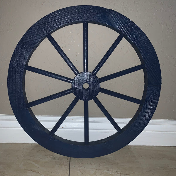 16",24",30" WAGON WHEEL BARN WOOD NAVY BLUE WESTERN HOME DECOR