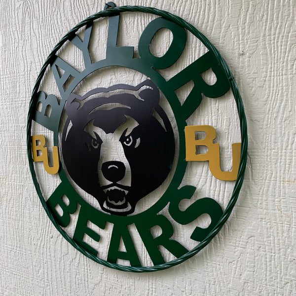 12",18",24",32" BAYLOR BEARS CUSTOM METAL VINTAGE CRAFT SIGN WESTERN HOME DECOR HANDMADE