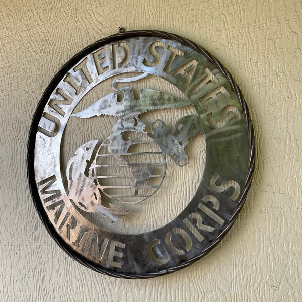 24" US MARINE CORPS MILITARY LASERCUT RAW METAL WALL ART WESTERN HOME DECOR HANDMADE NO PAINT
