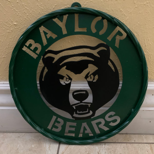 12",18",24",32" BAYLOR BEARS CUSTOM METAL VINTAGE CRAFT SIGN WESTERN HOME DECOR HANDMADE