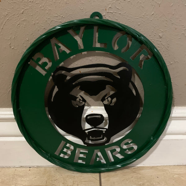 12",18",24",32" BAYLOR BEARS CUSTOM METAL VINTAGE CRAFT SIGN WESTERN HOME DECOR HANDMADE