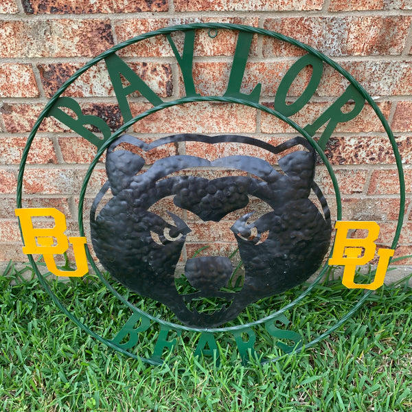 12",18",24",32" BAYLOR BEARS CUSTOM METAL VINTAGE CRAFT SIGN WESTERN HOME DECOR HANDMADE