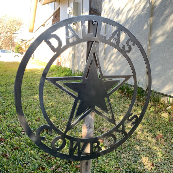 18", 24", 32" DALLAS COWBOYS LASER CUT CUSTOM VINTAGE RAW METAL CRAFT HANDMADE