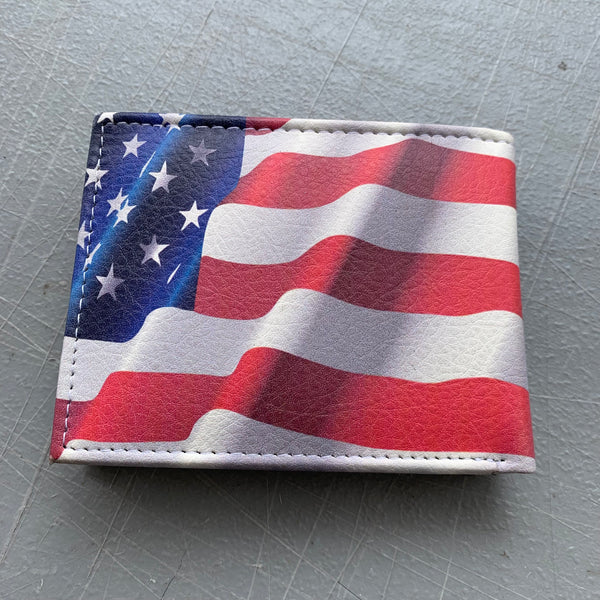 5" USA FLAG AMERICANA WALLET LEATHER BIFOLD WALLET