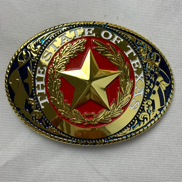 6" X 4" LONESTAR STATE GOLD STAR BELT BUCKLE EXTRA LARGE WESTERN METAL BUCKLE FASHION ART NEW #EH12225