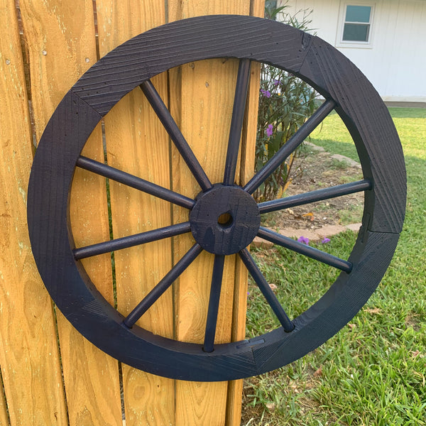 16",24",30" WAGON WHEEL BARN WOOD NAVY BLUE WESTERN HOME DECOR