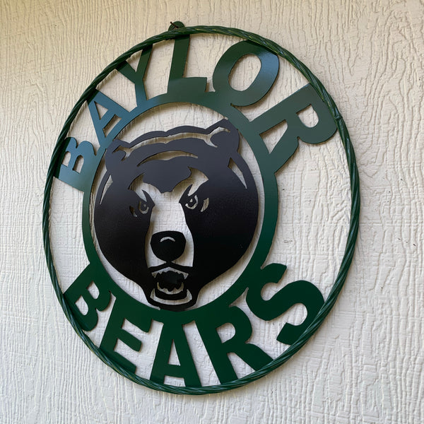 12",18",24",32" BAYLOR BEARS CUSTOM METAL VINTAGE CRAFT SIGN WESTERN HOME DECOR HANDMADE