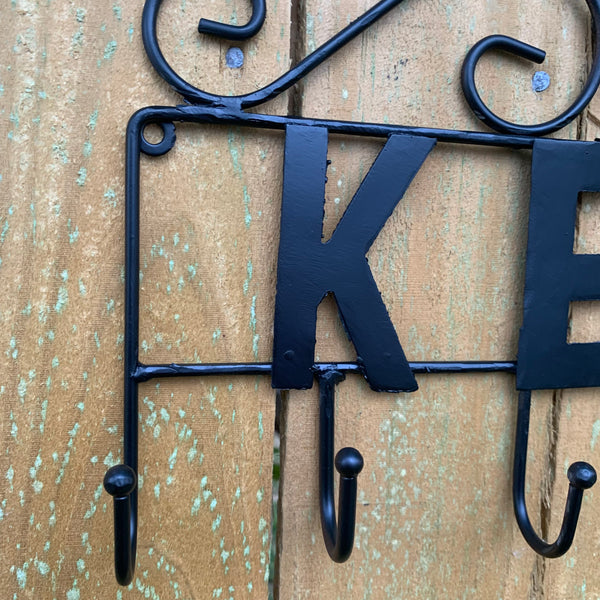 16"x10" LONESTAR KEYS HOLDER METAL HOOKS HANDMADE USA WALL ART METAL WESTERN HOME DECOR NEW BLACK
