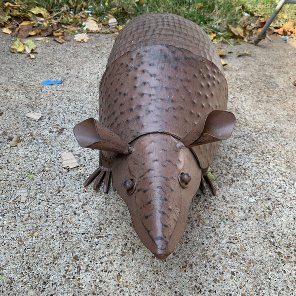 10",14",23",30" ARMADILLO GARDEN ANIMAL SCULPTURE METAL DECOR ORNAMENT OUTDOOR OR INDOOR TEXAS YARD ART