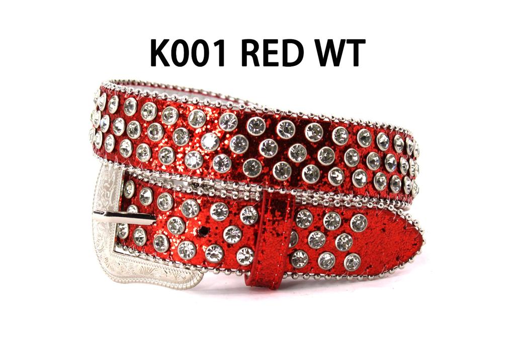 WS _ K001 RED WT KIDS BELT GENUINE LEATHER WESTERN BELTS FASHION NEW STYLE