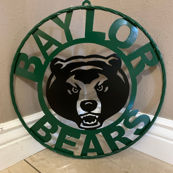 12",18",24",32" BAYLOR BEARS CUSTOM METAL VINTAGE CRAFT SIGN WESTERN HOME DECOR HANDMADE