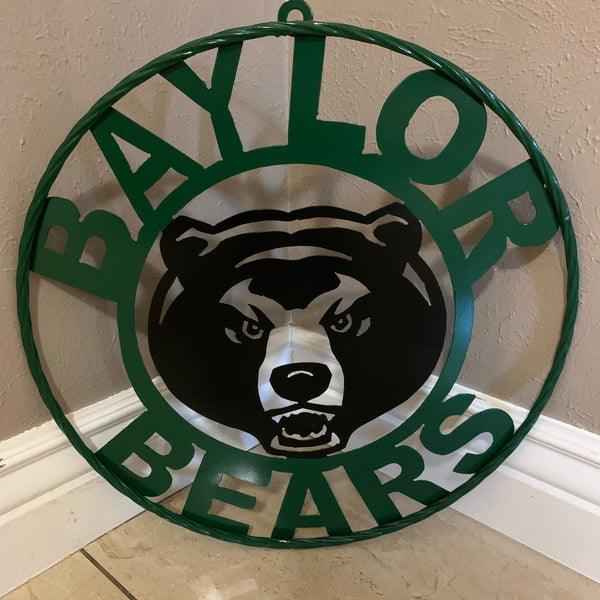 12",18",24",32" BAYLOR BEARS CUSTOM METAL VINTAGE CRAFT SIGN WESTERN HOME DECOR HANDMADE