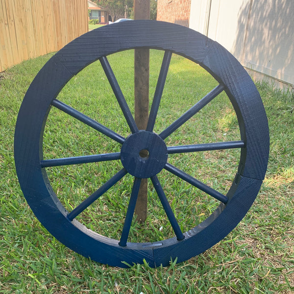 16",24",30" WAGON WHEEL BARN WOOD NAVY BLUE WESTERN HOME DECOR