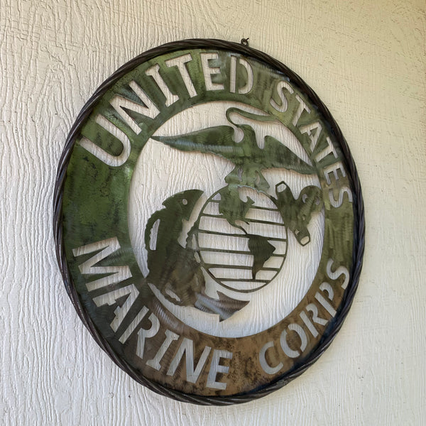 24" US MARINE CORPS MILITARY LASERCUT RAW METAL WALL ART WESTERN HOME DECOR HANDMADE NO PAINT