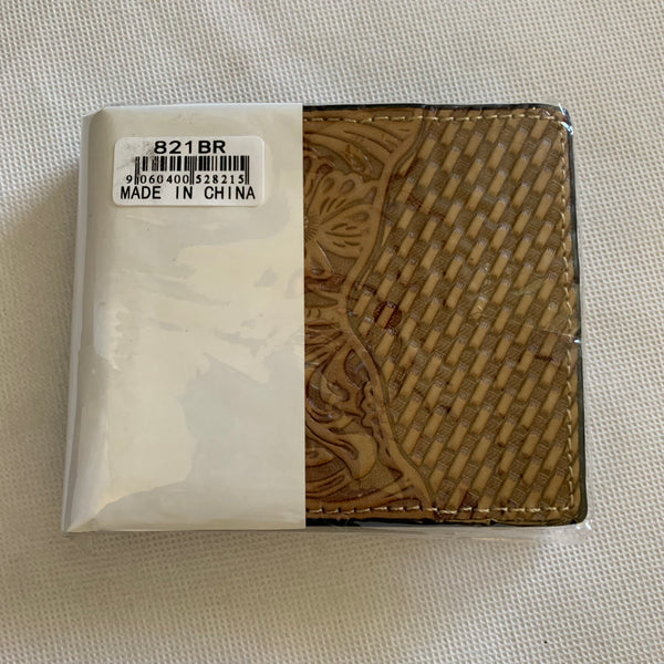 5" MEN'S WALLET GENUINE LEATHER BIFOLD WESTERN ARTWORK WALLET NEW