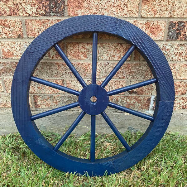 16",24",30" WAGON WHEEL BARN WOOD NAVY BLUE WESTERN HOME DECOR