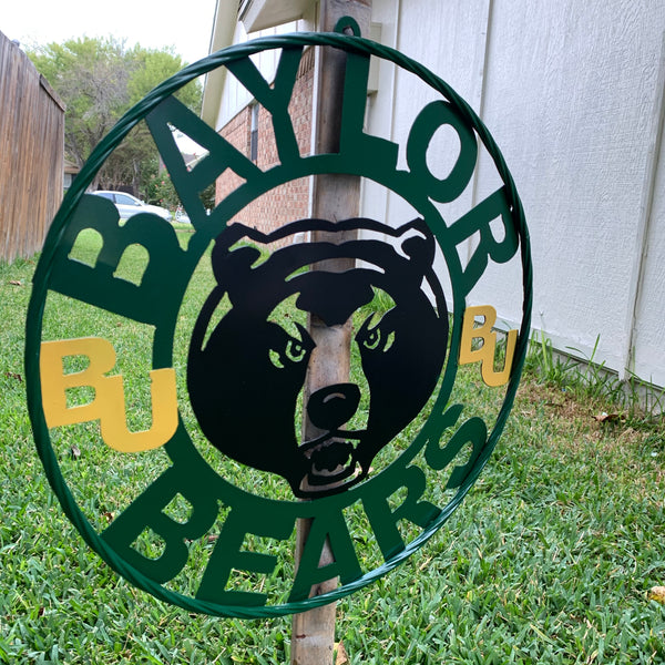 12",18",24",32" BAYLOR BEARS CUSTOM METAL VINTAGE CRAFT SIGN WESTERN HOME DECOR HANDMADE