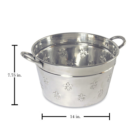 14" ROUND FLEUR DE LIS TUB HOME DECOR NEW