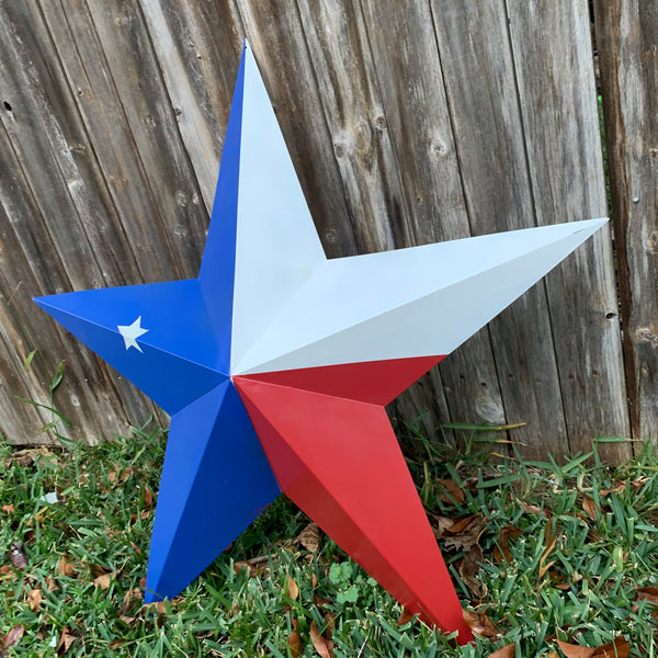 12",16",24",32",36" RED WHITE & BLUE METAL BARN STAR METAL WALL ART WESTERN HOME DECOR VINTAGE RUSTIC ART
