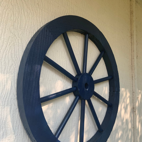 16",24",30" WAGON WHEEL BARN WOOD NAVY BLUE WESTERN HOME DECOR