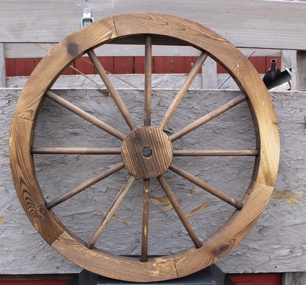 16",24",30" WAGON WHEEL BROWN BARN WOOD WESTERN HOME DECOR RUSTIC HANDMADE CRAFT