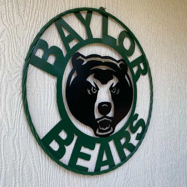 12",18",24",32" BAYLOR BEARS CUSTOM METAL VINTAGE CRAFT SIGN WESTERN HOME DECOR HANDMADE