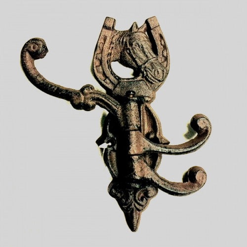 HEAD HORSE KEY HOLDER COAT HOOKHOOK CAST IRON WALL ART METAL WESTERN HOME DECOR NEW