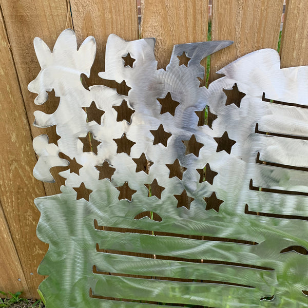 TATTERED USA AMERICAN FLAG RAW METAL LASERCUT HANDMADE WESTERN HOME DECOR BRAND NEW