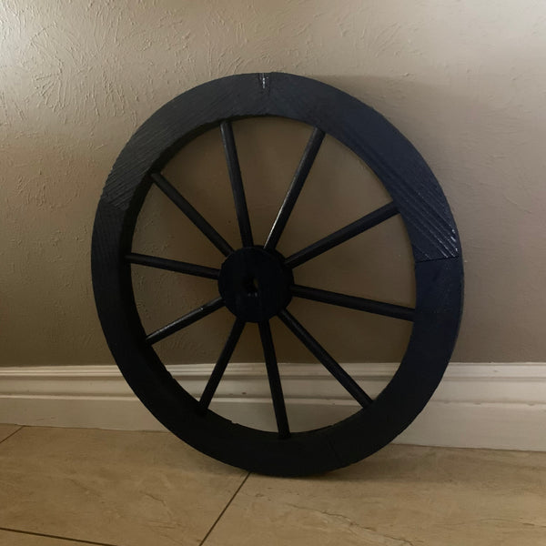 16",24",30" WAGON WHEEL BARN WOOD NAVY BLUE WESTERN HOME DECOR