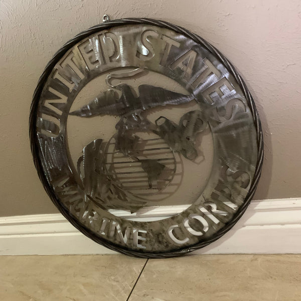 24" US MARINE CORPS MILITARY LASERCUT RAW METAL WALL ART WESTERN HOME DECOR HANDMADE NO PAINT