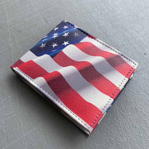 5" USA FLAG AMERICANA WALLET LEATHER BIFOLD WALLET