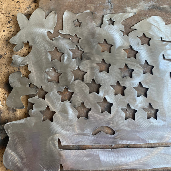 TATTERED USA AMERICAN FLAG RAW METAL LASERCUT HANDMADE WESTERN HOME DECOR BRAND NEW