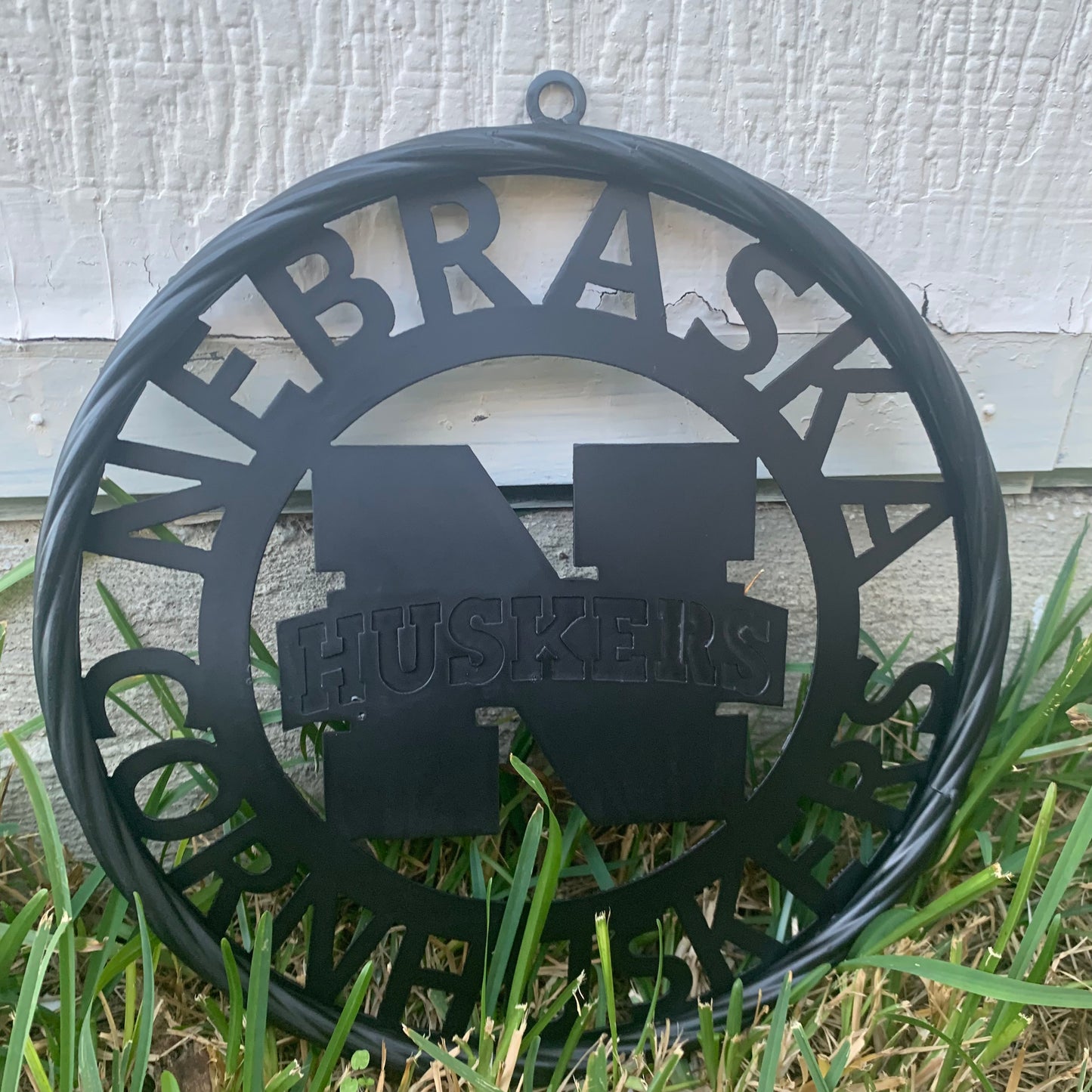 12" NEBRASKA HUSKERS BLACK METAL CUSTOM VINTAGE CRAFT TEAM SIGN