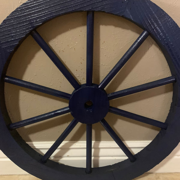 16",24",30" WAGON WHEEL BARN WOOD NAVY BLUE WESTERN HOME DECOR