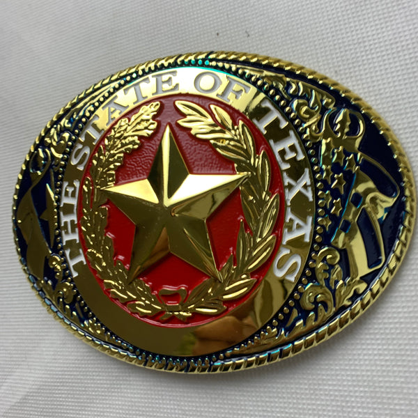 6" X 4" LONESTAR STATE GOLD STAR BELT BUCKLE EXTRA LARGE WESTERN METAL BUCKLE FASHION ART NEW #EH12225