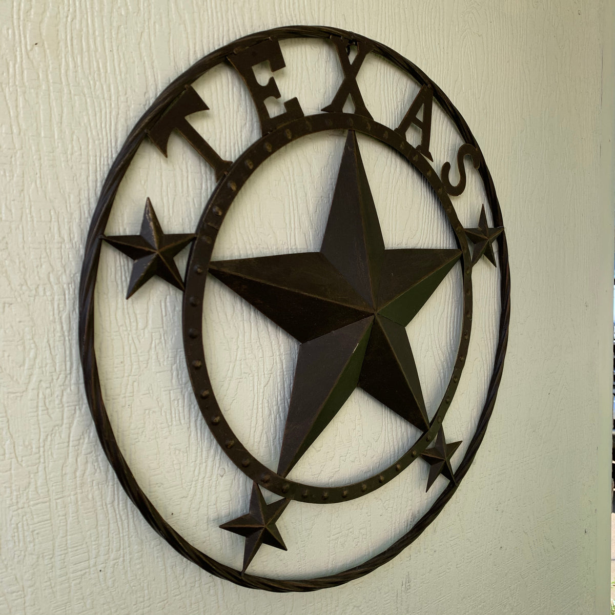 24" TEXAS BEADED COLIBROX BARN STAR METAL LONE STAR WESTERN HOME DECOR HANDMADE RUSTIC BRONZE COPPER NEW