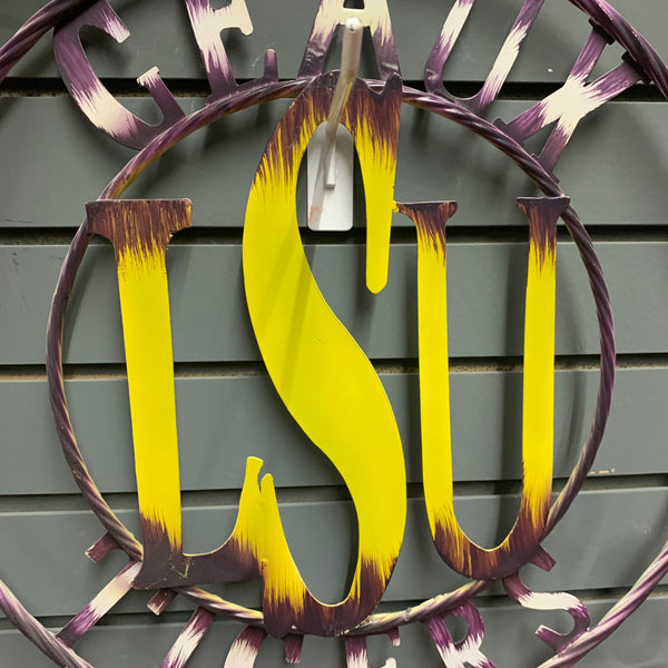 12",18",24",32" LSU GEAUX TIGERS METAL CUSTOM VINTAGE CRAFT TEAM ART