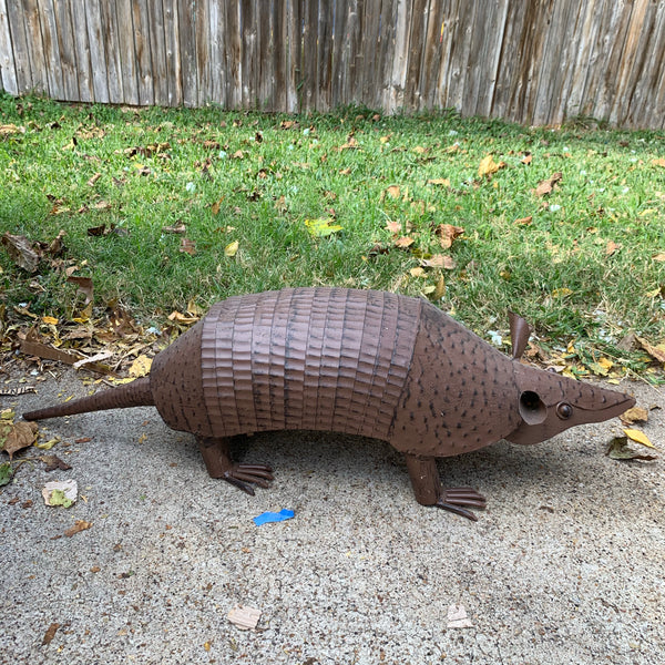 10",14",23",30" ARMADILLO GARDEN ANIMAL SCULPTURE METAL DECOR ORNAMENT OUTDOOR OR INDOOR TEXAS YARD ART