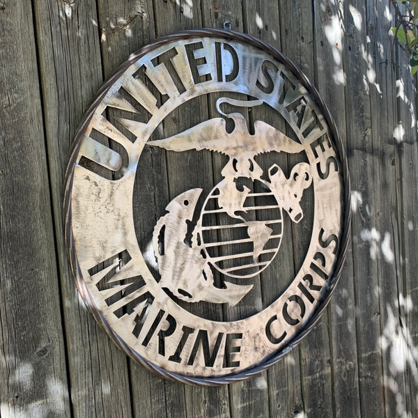 24" US MARINE CORPS MILITARY LASERCUT RAW METAL WALL ART WESTERN HOME DECOR HANDMADE NO PAINT