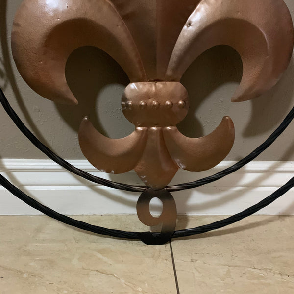 FORD STYLE YOUR CUSTOM NAME FLEUR DE LIS METAL TWISTED ROPE RING SIGN WALL ART WESTERN HOME DECOR HANDMADE 24", 32", 36"