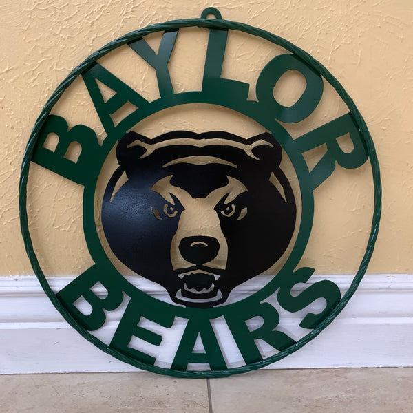 12",18",24",32" BAYLOR BEARS CUSTOM METAL VINTAGE CRAFT SIGN WESTERN HOME DECOR HANDMADE
