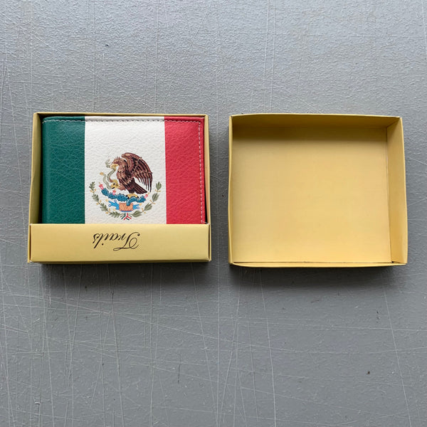 5" MEXICO FLAG WALLET LEATHER BIFOLD WALLET NEW
