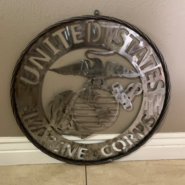 24" US MARINE CORPS MILITARY LASERCUT RAW METAL WALL ART WESTERN HOME DECOR HANDMADE NO PAINT