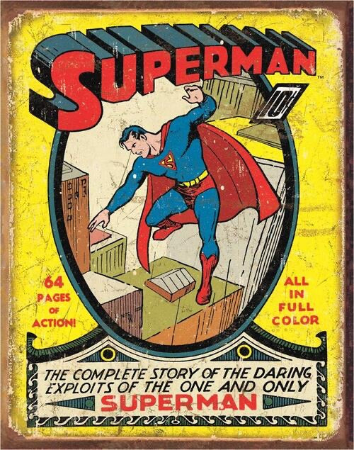 SUPERMAN TIN SIGN METAL ART WESTERN HOME DECOR CRAFT