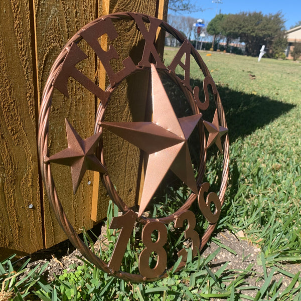 16", 20", 24", 32" TEXAS 1836 HAMMERED COPPER  BARN STAR METAL WALL WESTERN HOME DECOR RED WHITE BLUE ART