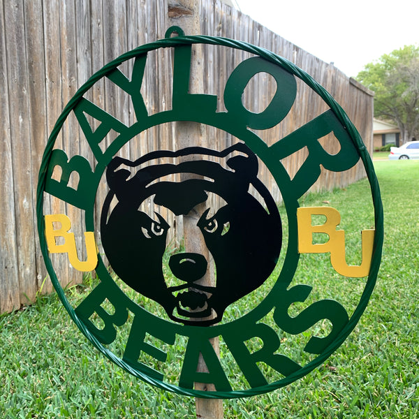 12",18",24",32" BAYLOR BEARS CUSTOM METAL VINTAGE CRAFT SIGN WESTERN HOME DECOR HANDMADE
