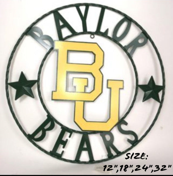 12",18",24",32" BAYLOR BEARS CUSTOM METAL VINTAGE CRAFT SIGN WESTERN HOME DECOR HANDMADE