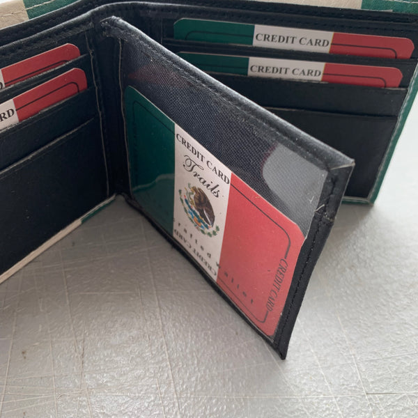 5" MEXICO FLAG WALLET LEATHER BIFOLD WALLET NEW