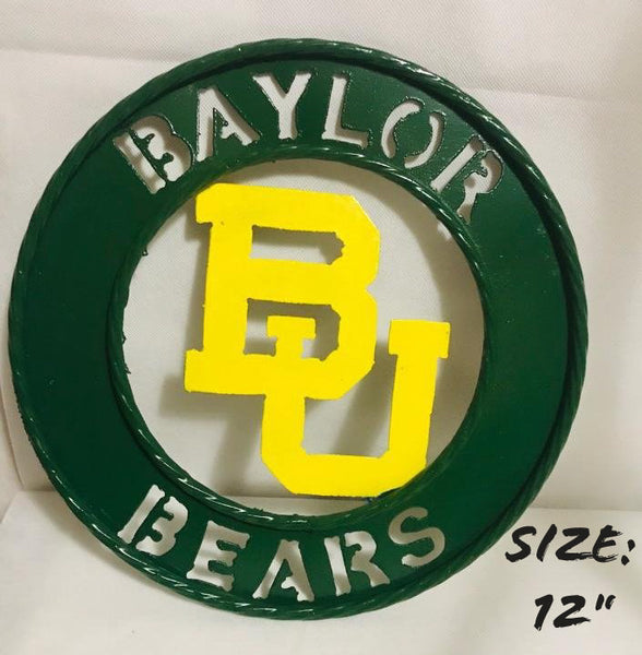 12",18",24",32" BAYLOR BEARS CUSTOM METAL VINTAGE CRAFT SIGN WESTERN HOME DECOR HANDMADE