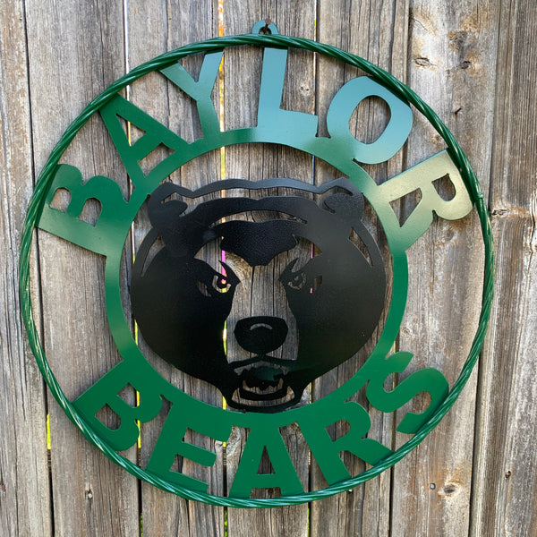 12",18",24",32" BAYLOR BEARS CUSTOM METAL VINTAGE CRAFT SIGN WESTERN HOME DECOR HANDMADE